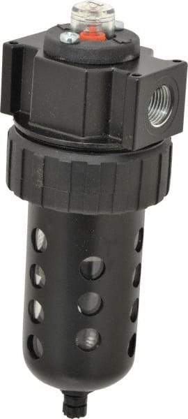 Parker - 1/2" Port, 120 CFM Coalescing Filter - Polycarbonate Bowl, Manual Drain, Modular Connection, 150 Max psi - USA Tool & Supply