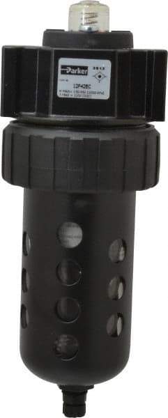 Parker - 3/4" Port, 120 CFM Coalescing Filter - Polycarbonate Bowl, Manual Drain, Modular Connection, 150 Max psi - USA Tool & Supply