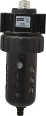 Parker - 3/4" Port, 120 CFM Coalescing Filter - Polycarbonate Bowl, Manual Drain, Modular Connection, 150 Max psi - USA Tool & Supply