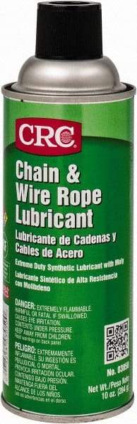 CRC - 16 oz Aerosol High Temperature Chain & Cable Lubricant - Light Amber, 350°F - USA Tool & Supply