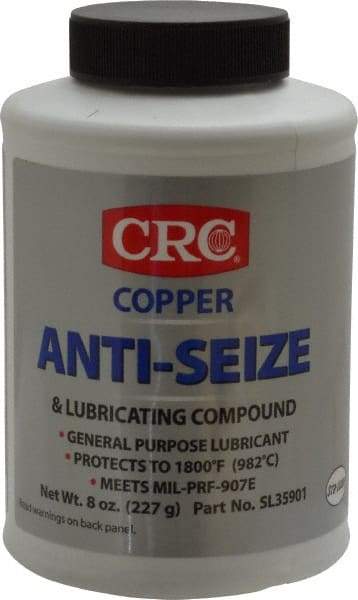 CRC - 8 oz Bottle General Purpose Anti-Seize Lubricant - Copper, -95 to 1,800°F, Bronze, Water Resistant - USA Tool & Supply