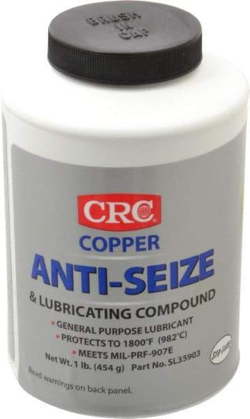 CRC - 16 oz Bottle General Purpose Anti-Seize Lubricant - Copper, -95 to 1,800°F, Bronze, Water Resistant - USA Tool & Supply