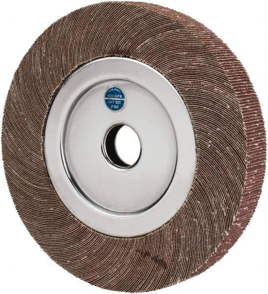 Value Collection - 8" Diam, 80 Grit Aluminum Oxide Unmounted Flap Wheel - 1" Hole, 1" Wide, Coated, Medium Grade, 4,800 Max RPM - USA Tool & Supply