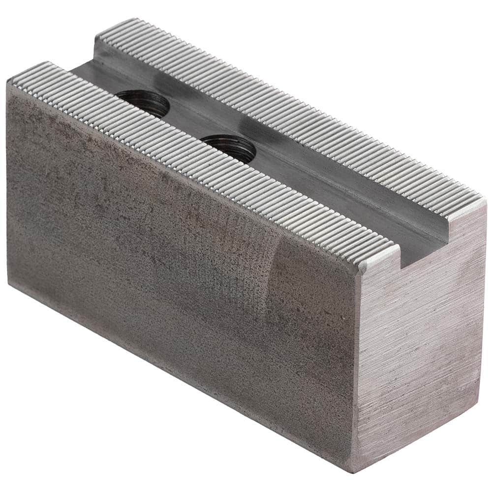 Dillon Manufacturing - Soft Lathe Chuck Jaws; Jaw Type: Square ; Material: Steel ; Jaw Interface Type: 1.5mm x 60 Serrated ; Maximum Compatible Chuck Diameter (Inch): 10 ; Minimum Compatible Chuck Diameter (Inch): 0 ; Overall Height (Inch): 3 - Exact Industrial Supply