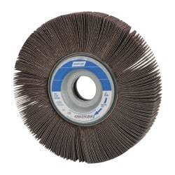 Norton - 6" Diam, 120 Grit Aluminum Oxide Unmounted Flap Wheel - 1" Hole, 1" Wide, Coated, Fine Grade, 6,200 Max RPM , Cloth Backing - USA Tool & Supply