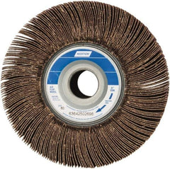 Norton - 6" Diam, 80 Grit Aluminum Oxide Unmounted Flap Wheel - 1" Hole, 3" Wide, Coated, Medium Grade, 6,200 Max RPM , Cloth Backing - USA Tool & Supply