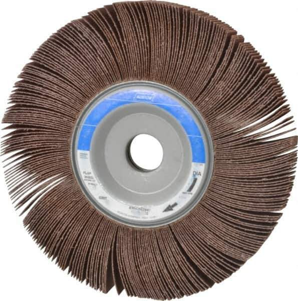 Norton - 8" Diam, 60 Grit Aluminum Oxide Unmounted Flap Wheel - 1" Hole, 1" Wide, Coated, Medium Grade, 4,700 Max RPM - USA Tool & Supply