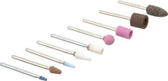 Grier Abrasives - 9 Piece Aluminum Oxide Vitrified Mounted Stone Abrasive Point Set - Includes Shapes B44, B52, B53, B96, B97, B122, B131, B132 & B135 - USA Tool & Supply