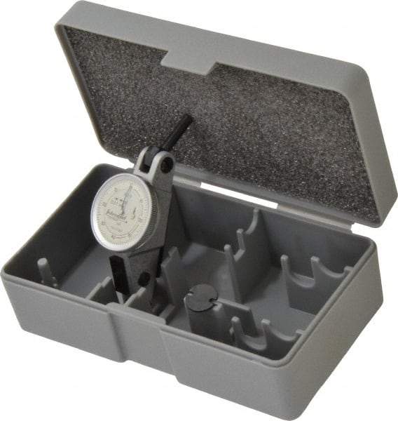 INTERAPID - 1.6 mm Range, 0.01 mm Dial Graduation, Horizontal Dial Test Indicator - 1.1811 Inch White Dial, 0-40-0 Dial Reading - USA Tool & Supply