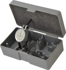 INTERAPID - 1.6 mm Range, 0.01 mm Dial Graduation, Horizontal Dial Test Indicator - 1.1811 Inch White Dial, 0-40-0 Dial Reading - USA Tool & Supply