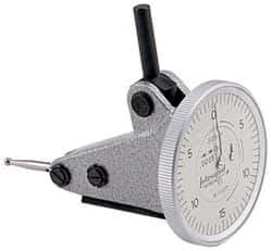 INTERAPID - 1.6 mm Range, 0.01 mm Dial Graduation, Vertical Dial Test Indicator - 1.1811 Inch White Dial, 0-40-0 Dial Reading - USA Tool & Supply
