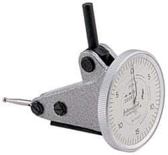 INTERAPID - 1.6 mm Range, 0.01 mm Dial Graduation, Vertical Dial Test Indicator - 1.1811 Inch White Dial, 0-40-0 Dial Reading - USA Tool & Supply