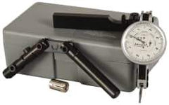 TESA Brown & Sharpe - 6 Piece, 0.0001" to 0.06" Measuring Range, 1-1/2" Dial Diam, 0-4-0 Dial Reading, White Dial Test Indicator Kit - 0.0001" Accuracy, 0.65" Contact Point Length, 0.08" Ball Diam, 0.001" Dial Graduation - USA Tool & Supply
