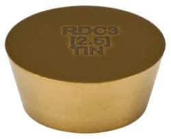 Cutting Tool Technologies - RDC32.5 Grade ICP55M Carbide Milling Insert - TiN Finish, 0.156" Thick, 3/8" Inscribed Circle - USA Tool & Supply