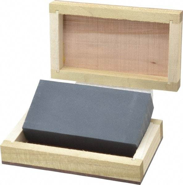 Made in USA - 4" Long x 2" Wide x 3/4" Thick, Novaculite Sharpening Stone - Rectangle, Extra Fine Grade - USA Tool & Supply