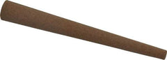 Made in USA - 4" Long x 1/2" Diam x 1/2" Thick, Aluminum Oxide Sharpening Stone - Round Tapered, Medium Grade - USA Tool & Supply