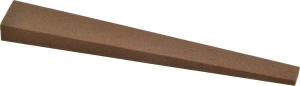Made in USA - 1/2" Wide x 4" OAL, Aluminum Oxide Sharpening Stone - Flat Tapered, Medium Grade, 220 Grit - USA Tool & Supply