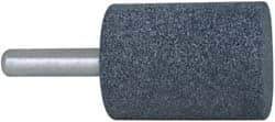 Grier Abrasives - 1-1/2" Head Diam x 2" Thickness, W239, Cylinder End, Aluminum Oxide Mounted Point - Blue, Medium Grade, 60 Grit, 25,470 RPM - USA Tool & Supply