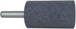 Grier Abrasives - 1-1/2" Head Diam x 2-1/2" Thickness, W240, Cylinder End, Aluminum Oxide Mounted Point - Blue, Medium Grade, 60 Grit, 21,000 RPM - USA Tool & Supply