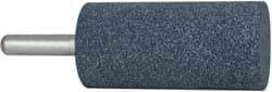 Grier Abrasives - 1-1/2" Head Diam x 3" Thickness, W241, Cylinder End, Aluminum Oxide Mounted Point - Blue, Medium Grade, 60 Grit, 18,000 RPM - USA Tool & Supply