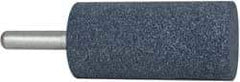 Grier Abrasives - 1-1/2" Head Diam x 3" Thickness, W241, Cylinder End, Aluminum Oxide Mounted Point - Blue, Medium Grade, 60 Grit, 18,000 RPM - USA Tool & Supply