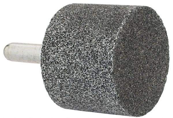 Grier Abrasives - 2" Head Diam x 1-1/2" Thickness, W243, Cylinder End, Aluminum Oxide Mounted Point - Blue, Medium Grade, 60 Grit, 19,100 RPM - USA Tool & Supply