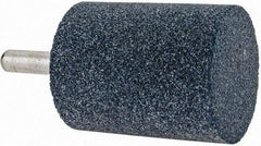 Grier Abrasives - 2" Head Diam x 2-1/2" Thickness, W245, Cylinder End, Aluminum Oxide Mounted Point - Blue, Medium Grade, 60 Grit, 19,860 RPM - USA Tool & Supply