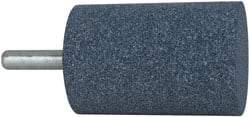 Grier Abrasives - 2" Head Diam x 3" Thickness, W246, Cylinder End, Aluminum Oxide Mounted Point - Blue, Medium Grade, 60 Grit, 16,500 RPM - USA Tool & Supply