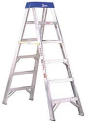 Made in USA - 12 Ft. High, Type IAA Rating, Aluminum Step Ladder - USA Tool & Supply