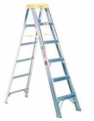 Made in USA - 10 Ft. High, Type I Rating, Aluminum Step Ladder - USA Tool & Supply