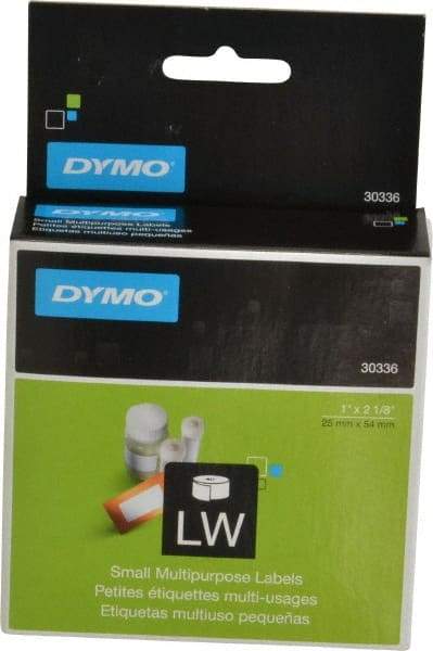 Dymo - 2-1/8" Long, White Die Cut Paper with Semi Perm. Adhesive Thermal Label - For DYMO LabelWriter Printers - USA Tool & Supply