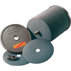 Sait - 4-1/2" Diam 7/8" Hole 60 Grit Fiber Disc - Ceramic, 11,000 Max RPM - USA Tool & Supply