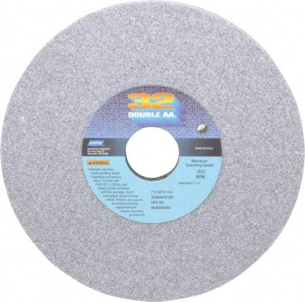 Norton - 7" Diam x 1-1/4" Hole x 1/2" Thick, I Hardness, 46 Grit Surface Grinding Wheel - Aluminum Oxide, Type 1, Coarse Grade, 3,600 Max RPM, Vitrified Bond, No Recess - USA Tool & Supply