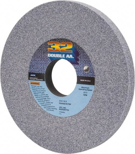 Norton - 12" Diam x 3" Hole x 1" Thick, H Hardness, 46 Grit Surface Grinding Wheel - Aluminum Oxide, Type 1, Coarse Grade, 2,070 Max RPM, Vitrified Bond, No Recess - USA Tool & Supply