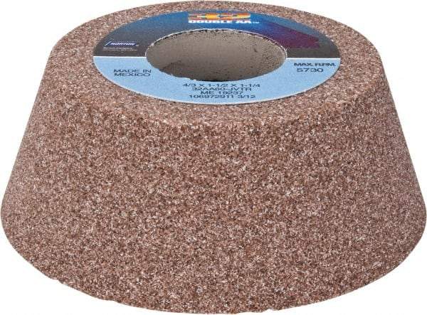 Norton - 4" Diam, 1-1/4" Hole Size, 1-1/2" Overall Thickness, 60 Grit, Type 11 Tool & Cutter Grinding Wheel - Medium Grade, Aluminum Oxide, J Hardness, Vitrified Bond, 5,730 RPM - USA Tool & Supply