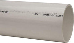 Made in USA - 6" Pipe, 5' Long PVC Unthreaded Plastic Pipe Nipple - 180 Max psi, 6.03" ID x 6-5/8" OD, Schedule 40, White - USA Tool & Supply