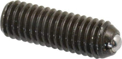 Vlier - 10-32, 0.094" Ball Diam, 0.57" Body Length, 0.025" Max Ball Reach, Threaded Ball Plunger - Steel Body, Stainless Steel Ball, 1.5 Lb Initial End Force, 3 Lb Final End Force - USA Tool & Supply
