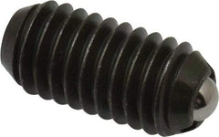 Vlier - 3/8-16, 0.188" Ball Diam, 0.8" Body Length, 0.048" Max Ball Reach, Threaded Ball Plunger - Steel Body, Stainless Steel Ball, 5 Lb Initial End Force, 10 Lb Final End Force - USA Tool & Supply