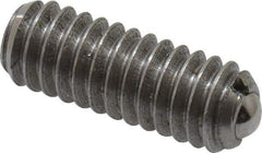 Vlier - 8-32, 0.094" Ball Diam, 0.445" Body Length, 0.025" Max Ball Reach, Threaded Ball Plunger - Stainless Steel Body, Stainless Steel Ball, 0.5 Lb Initial End Force, 1.25 Lb Final End Force - USA Tool & Supply