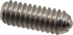 Vlier - 1/4-20, 0.125" Ball Diam, 0.675" Body Length, 0.035" Max Ball Reach, Threaded Ball Plunger - Stainless Steel Body, Stainless Steel Ball, 3 Lb Initial End Force, 7 Lb Final End Force - USA Tool & Supply