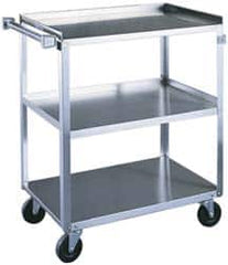 Standard Utility Cart: Stainless Steel Stainless Steel, 3 Shelves