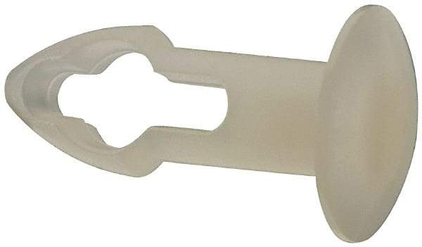 Made in USA - 5/32" Hole Diam, Keyhole Shank, Nylon Panel Rivet - 9/32" Material Thickness, 5/16" Head Diam - USA Tool & Supply