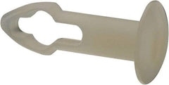 Made in USA - 5/32" Hole Diam, Keyhole Shank, Nylon Panel Rivet - 3/8" Material Thickness, 5/16" Head Diam - USA Tool & Supply