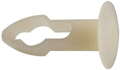 Made in USA - 1/4" to 1/4" Hole Diam, Keyhole Shank, Nylon Panel Rivet - 15/32" Material Thickness, 1/2" Head Diam - USA Tool & Supply