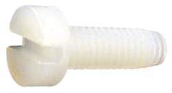 Made in USA - M10x1.50 Metric Coarse, 16mm Length Under Head Slotted Drive Machine Screw - Cheese Head, Grade 6/6 Nylon, Uncoated, Without Washer - USA Tool & Supply