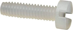 Made in USA - M2x0.40 Metric Coarse, 8mm Length Under Head Slotted Drive Machine Screw - Cheese Head, Grade 6/6 Nylon, Uncoated, Without Washer - USA Tool & Supply