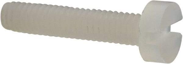 Made in USA - M2.5x0.45 Metric Coarse, 12mm Length Under Head Slotted Drive Machine Screw - Cheese Head, Grade 6/6 Nylon, Uncoated, Without Washer - USA Tool & Supply