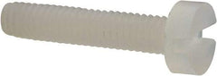 Made in USA - M2.5x0.45 Metric Coarse, 12mm Length Under Head Slotted Drive Machine Screw - Cheese Head, Grade 6/6 Nylon, Uncoated, Without Washer - USA Tool & Supply