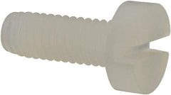 Made in USA - M3x0.50 Metric Coarse, 8mm Length Under Head Slotted Drive Machine Screw - Cheese Head, Grade 6/6 Nylon, Uncoated, Without Washer - USA Tool & Supply