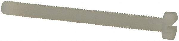Made in USA - M3x0.50 Metric Coarse, 35mm Length Under Head Slotted Drive Machine Screw - Cheese Head, Grade 6/6 Nylon, Uncoated, Without Washer - USA Tool & Supply
